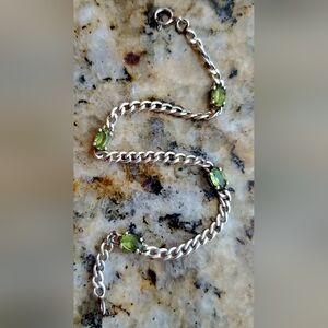 Peridot Multi Gemstone 925 Silver Bracelet